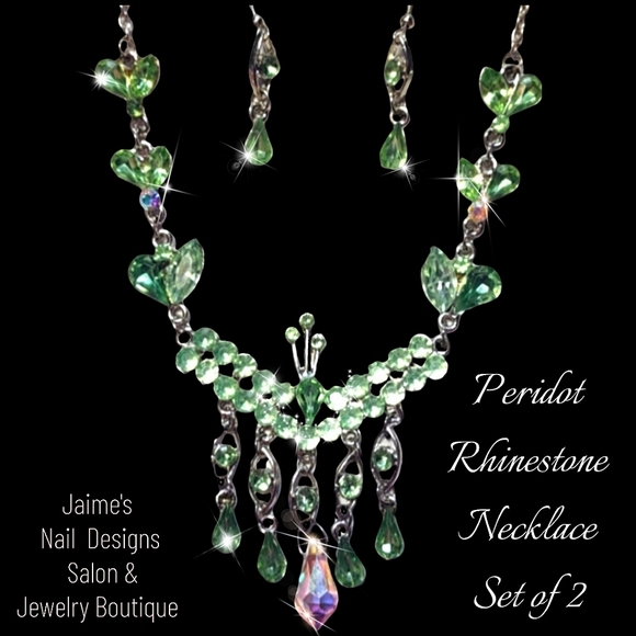 Peridot Crystal Necklace Set Of 2 - Picture 5 of 13
